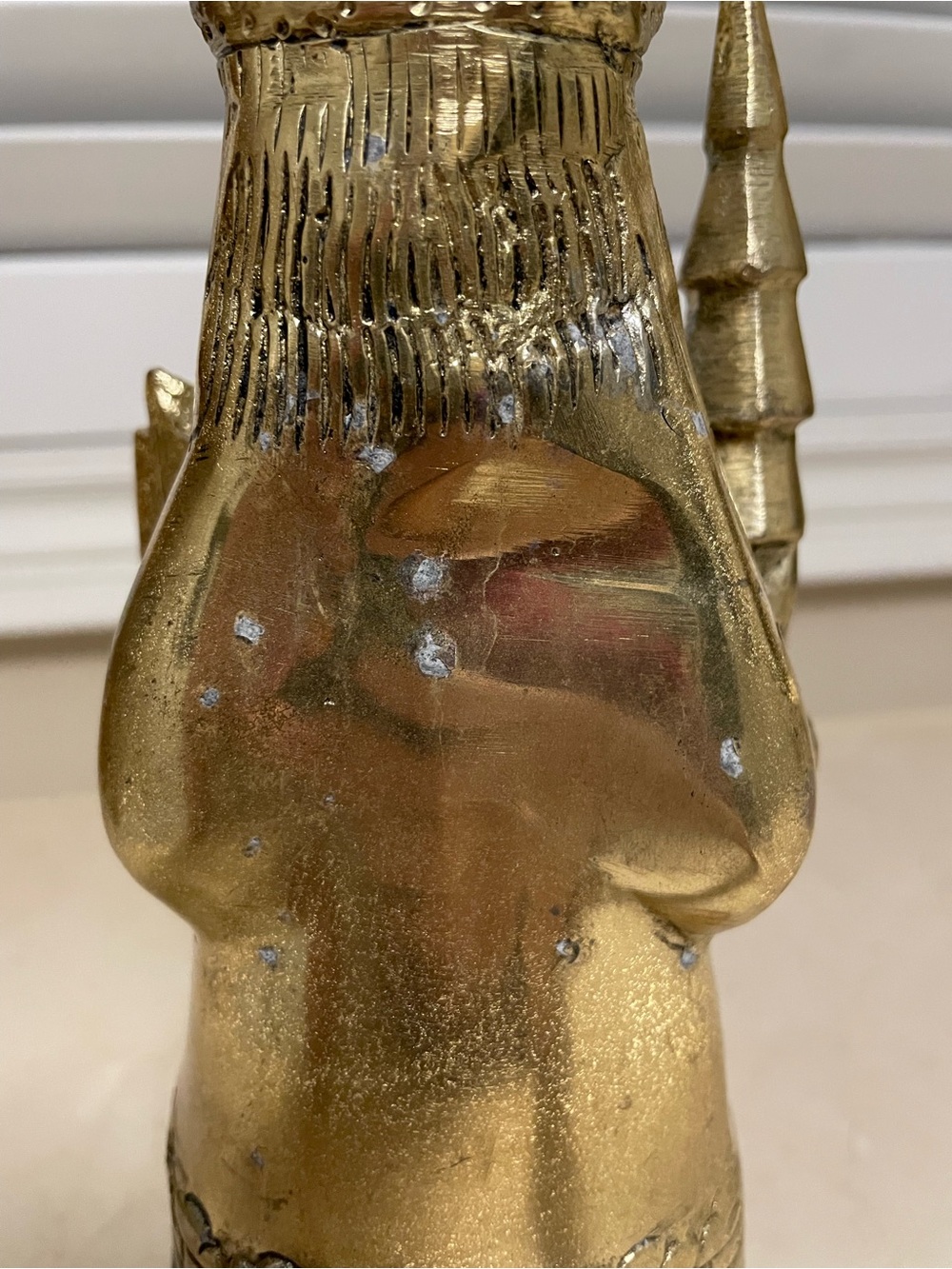 Gold Santa Figurine Holiday Decor - Classic Brass-Finish Santa - Picture 3 of 9